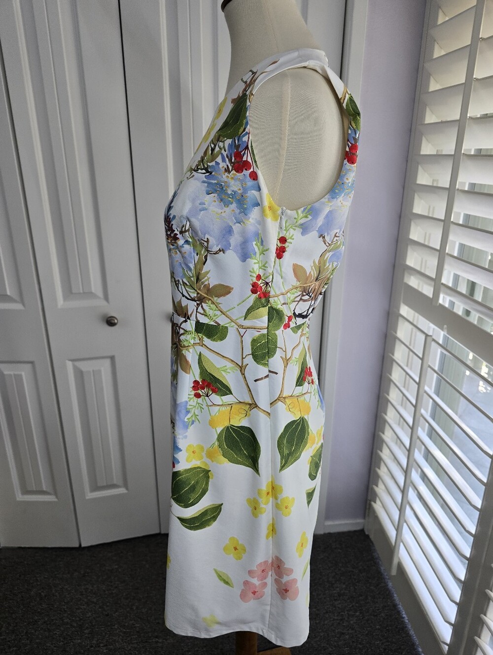 FOND White Floral Botanical Sleeveless A-Line Dress - Picture 5 of 9